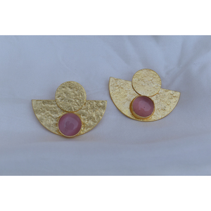 earing brass stone hoop goldplated latest <b>beautiful</b> traditional <b>beautiful</b> golden matte finishing earing for girls and women - Product Image 4