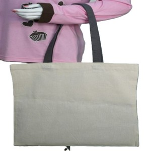 Sac fourre-tout en coton réutilisable avec fermeture éclair, broderie et lettres décoratives, design japonais tendance pour le shopping et l'usage quotidien, pour femmes - Product Image 6