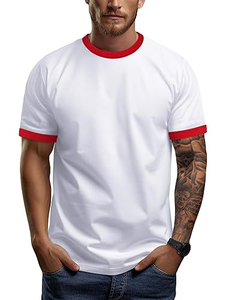 T-shirts à col rond en coton 100% pour hommes avec logo personnalisé, motif lettres tricotées, fabrication OEM directe d'usine - Product Image 3