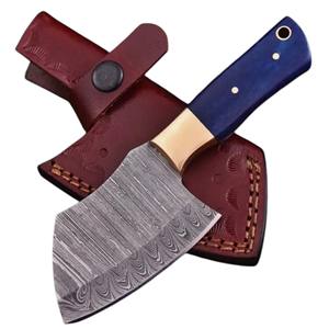 Couteau de chasse en acier Damas forgé à la main, lame pleine longueur, couteau de chasse et de camping d'extérieur avec manche en os, personnalisable OEM - Product Image 1