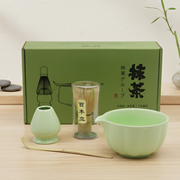 Ensemble de matcha en céramique de haute qualité réutilisable, kit de cérémonie du thé traditionnel, fouet en style Japandi émaillé résistant à la chaleur