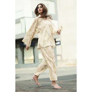 Conjunto de 2 Piezas IUSTTS-855 Estilo Bohemio con Textura Ondulada, Talla XS/XS, Primavera/Verano, con Pantalones Cortos - Product Image 3