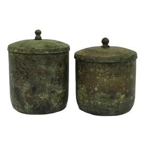 Contenedor de metal personalizado, pequeño tarro para velas, lata vacía con tapa, Juego de 2, decoración rústica de alta calidad para el hogar - Product Image 1