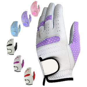 Gants de golf en cuir blanc Cabretta pour hommes avec emballage avec logo personnalisé en cuir véritable en peau de mouton taille OEM - Product Image 1