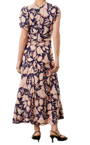 เดรสลายดอกไม้สีชมพูและสีฟ้ามีสไตล์สำหรับผู้หญิงที่มีดีไซน์ไม่ซ้ำใครเหมาะสำหรับคืนเดทในฤดูร้อนในราคาที่ดีที่สุดจากอินเดีย - Product Image 4