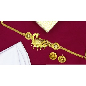 Collar con pendientes conjunto de joyas chapado en oro de latón puro de alta calidad UAE Dubai collar diseño collar conjunto de joyas - Product Image 3