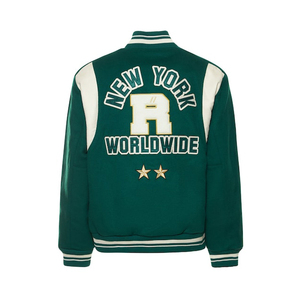 Custom Logo Clothing Manufacturers Custom Varsity <b>Jacket</b> Coat <b>Green</b> Varsity <b>Jacket</b> - Product Image 5