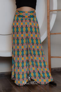 กางเกงพาลาซโซขากว้างทำด้วยมือสุดประณีตเสื้อผ้าแฟชั่นแนวโบโฮพิมพ์ลายนกยูงสุดชิคทุกวัน - Product Image 5