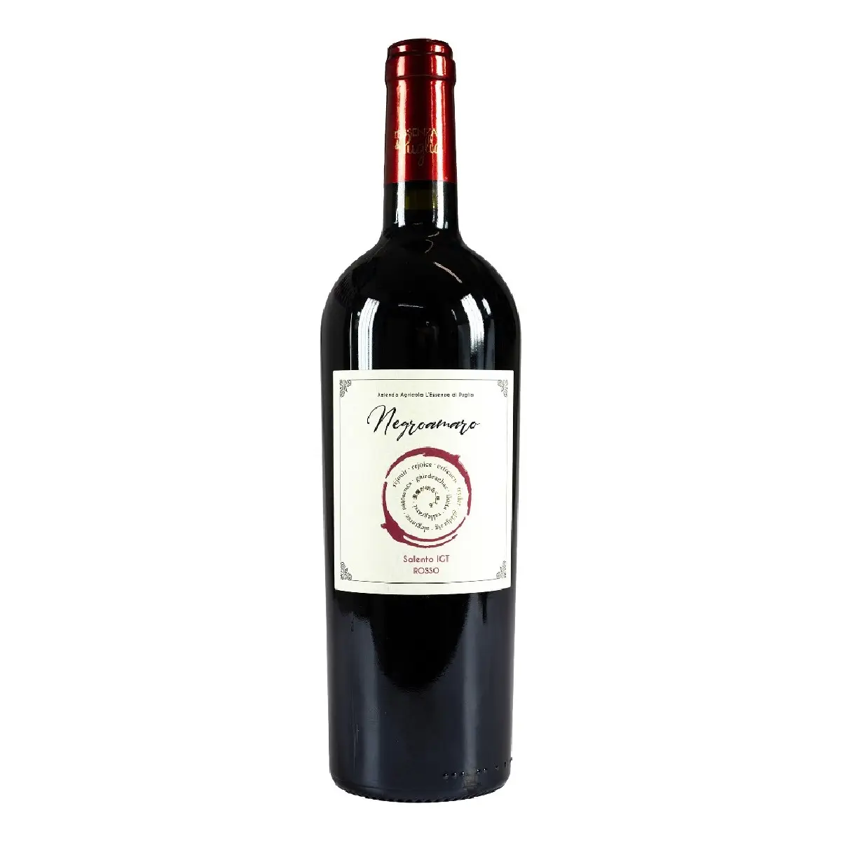 NEGROAMARO kırmızı şarap PGI Salento -100% İtalyan yoğun yakut kırmızı <span class=keywords><strong>renk</strong></span>. Dengeli, yumuşak tannik doku cam şişe 0.75 L
