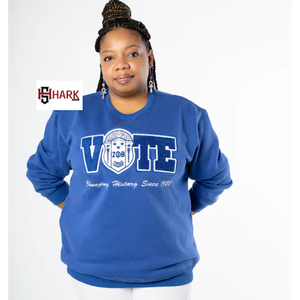 Vente en gros de patchs en chenille à col ras du cou pour femmes sororité Zeta Phi Beta solide bleu royal broderie de serviette avant d'hiver - Product Image 1