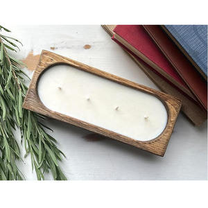 Prix raisonnable taille personnalisée bois de manguier pour bougie bol ovale bougie de soja pour la décoration cadeaux pour le but de mariage d'affaires - Product Image 2