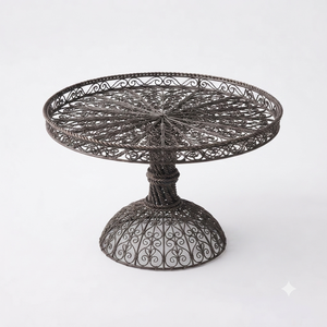 Cesta de almacenamiento y soporte para pasteles de metal azul cielo, diseño de alambre redondo para decoración de mostrador de cocina. - Product Image 5