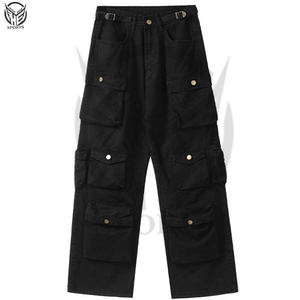 Pantalones Cargo Casuales Ligeros de Lona 100% Algodón con 6 Bolsillos Laterales, Material Cómodo para Hombre - Product Image 6