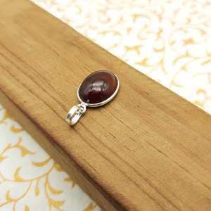 Hessonite 925 argent Sterling pierres précieuses pendentif ovale Cabochon pierre naturelle bijoux élégant fabriqué à la main Design bijoux pour enfants - Product Image 2