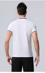 Polo décontracté pour homme à manches courtes, 100% coton, tissu tricoté respirant, couleur unie, logo sur le devant - Product Image 4