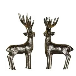 Top Selling <b>Antique</b> Silver Reindeer Statue Modern Metal <b>Desktop</b> Sculpture for Office Table Decoration - Product Image 1