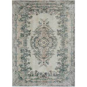 พรมขนสัตว์สีเบจและสีน้ำตาลสไตล์วินเทจ รุ่น Pae-727 ลายเมดัลเลียนรูปทรงสี่เหลี่ยมผืนผ้า สำหรับตกแต่งบ้าน ห้องนั่งเล่น ทางเดิน เหมาะสำหรับวัยรุ่น - Product Image 1