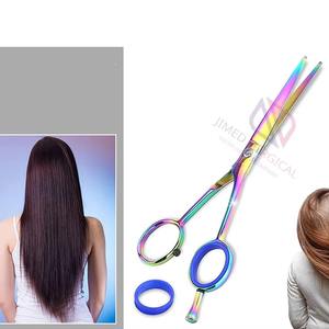 Tijeras de Corte de Pelo con Filo de Navaja de Acero Inoxidable con Recubrimiento Arcoíris |   Tijeras de Peluquería Profesionales para Diestros con Reposadíces para Salón - Product Image 3