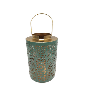 Linterna redonda de hierro con mango, portavelas de diseño clásico de Color marrón rústico para decoración del hogar y la Mesa - Product Image 6