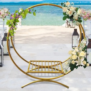 Soporte de pastel de acabado dorado de Metal de estilo antiguo Soporte de pastel de metal decorativo de un solo nivel con hojas verdes al precio más bajo - Product Image 3