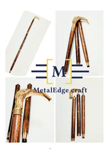 Bâton de canne à main en laiton poli 3 fois, poignée de tête d'aigle de qualité supérieure, incrustation solide en métal pour hommes et femmes, vente en gros à faible coût - Product Image 4