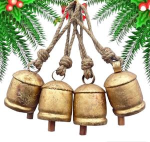 Adorno colgante de campana de Navidad en estilo vintage de metal para decoración navideña, árbol y decoración de acento para el hogar - Product Image 5