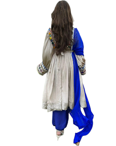 Afghani Womens Đầm voan phức tạp gương làm việc thêu nút tự nhiên chi tiết-phong cách văn hóa độc đáo cho các sự kiện truyền thống - Product Image 6