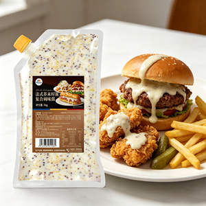 Salsa de mostaza francesa 1kg, salsa comercial para mojar pollo frito y hamburguesas - Product Image 1