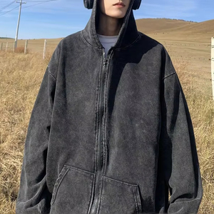 Sudaderas con capucha para hombre, Jersey estampado desgastado, venta al por mayor, ropa deportiva Vintage para correr, Sudadera con capucha desgastada ligera para hombre - Product Image 1