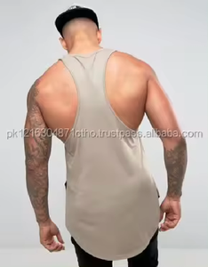 เสื้อกล้ามผู้ชายแขนกุดผ้าฝ้ายโพลีเอสเตอร์สำหรับเล่นยิมออกกำลังกายระบายอากาศได้ดี - Product Image 3