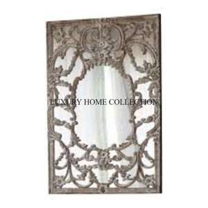 Cadre de miroir mural en métal antique magnifiquement fabriqué à la main avec des motifs ornés pour une décoration intérieure luxueuse - Product Image 2