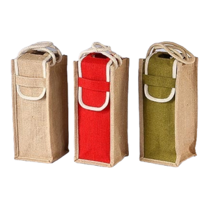 Pochette en jute 1 sac de bouteille - Product Image 1