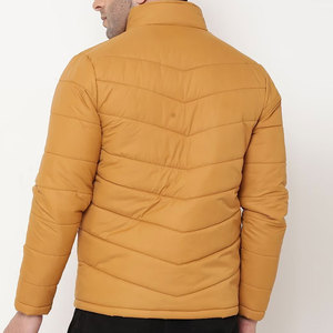 Blouson matelassé jaune moutarde pour homme, à capuche, fermeture éclair, coupe ajustée, décontracté, pour l'hiver, réversible, chauffant et respirant - Product Image 6