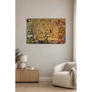 Impression sur toile Fida Klimt Arbre de vie en spirale dorée - Product Image 1