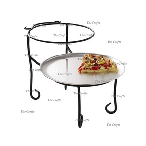 Soporte para servir pizza de diseño extremadamente bueno Juego de dos soportes para pizza de color negro de hierro para uso en fiestas de bodas - Product Image 5