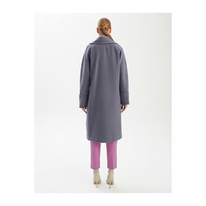 Women's Double-Breasted <b>Wool</b> Blends <b>Coat</b> with Collar Double Pocket Lined No <b>Belt</b>-Elegant Outerwear - Product Image 3