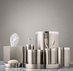 Copper Fineshed Bathroom <b>Set</b> OF 4 With Tumbler Brushholder <b>Soap</b> dispenser Superior Quality Size & Shape Bathroom Accessories - Product Image 5