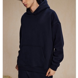 เสื้อฮู้ดแฟชั่นสำหรับผู้ชายปักลาย450GSM หรูหราผ้าพัฟฟ์ฝรั่งเศสเทอร์รี่เสื้อครอปแบบไขว้ออกแบบได้ตามต้องการ - Product Image 3