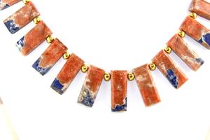 Cuentas planas de forma rectangular de sodalita Natural 8,5x20-11x27 MM cuentas de piedras preciosas Briolette fabricación de joyas al por mayor 1 hebra - Product Image 2