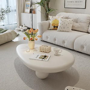 Table à thé nuage minimaliste de style français moderne Table d'appoint faite à la main avec design de coins arrondis pour le salon de la maison - Product Image 4