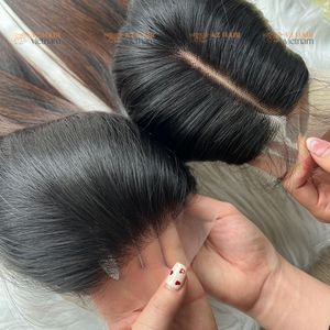 Brun Pointe Os Droite Perruque Dentelle Fermeture Raw Vietnamien Extensions de Cheveux Humains Usine Prix de Gros - Product Image 4