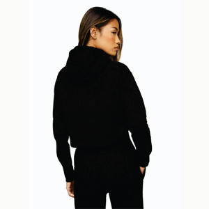 Sudadera Corta para Mujer con Forro Polar, 45% Algodón, 55% Poliéster, Diseño Blackout Sky Script, Personalizada al por Mayor - Product Image 2