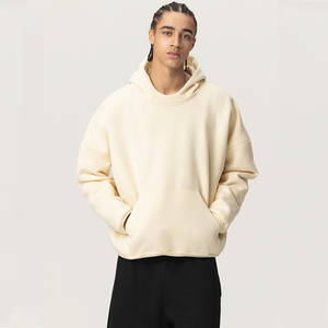 Sweat-shirt en coton surdimensionné et lourd avec logo personnalisé pour homme, sweat-shirt uni en coton, pull, printemps, automne, à porter, 100% coton - Product Image 4