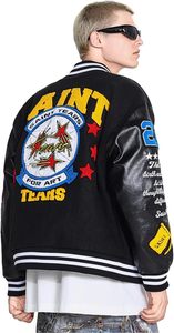 Manufacturers Custom Logo Winter Letter <b>Man</b> <b>Baseball</b> <b>Jacket</b> Wool Cropped <b>Jacket</b> Chenille Embroidery Patch Varsity <b>Jacket</b> - Product Image 6
