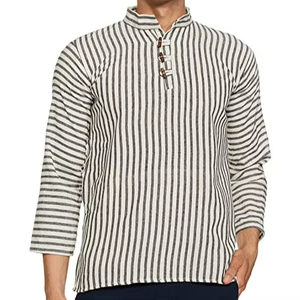 Kurta corto de algodón de estilo nepalí para hombres Ropa étnica cómoda y elegante Kurta de algodón nepalí para el verano - Product Image 1