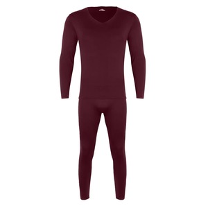 Ensemble de sous-vêtements pour hommes de couleur unie Automne Hiver Home Wear Ensemble 2 pièces Ensembles de pantalons t-shirts à col rond et à manches longues - Product Image 5