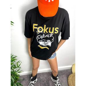 เสื้อยืดคอกลมแขนสั้นผู้ชาย Mybeefashion Fokus ผลิตจากผ้าฝ้าย 100% สีดำ มีจำหน่ายในไซส์ S-M และ L-XL สำหรับใส่ลำลอง - Product Image 3