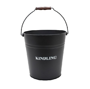 Elegant Decorative Galvanized Metal Iron Pail Bucket with Single Handle Perfect for Luxury Fireplace Accessories - Product Image 2