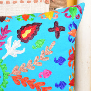 Funda de almohada bordada a mano, cubierta de cojín de diseño de Interior indio bordado a mano 14X20, fundas de almohada decorativas de verano, nueva colección - Product Image 1