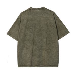 Camiseta de manga corta personalizada para hombres, camisa de lavado de ácido en blanco, negro y gris, nuevo estilo, fabricante de gran tamaño, precio barato - Product Image 4